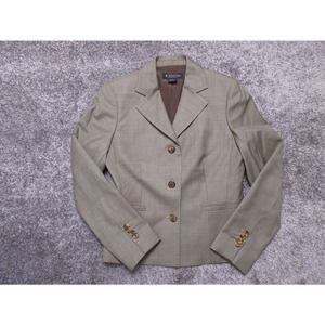 Brooks Brothers Womens Blazer 2 Beige Italian Wool Silk Lining Jacket 3 Button